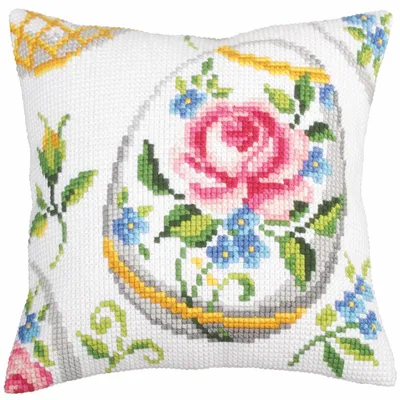 Zdjęcie produktu dla Poduszka do haftu krzyżykowego CdA "Wielkanoc" 5267, 40x40cm, wstępnie narysowany obrazek do haftu
