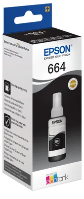 Produktbild von Epson 664 EcoTank-Tintenflasche in Schwarz, Original, Schwarz, Epson, EcoTank L555 EcoTank L355 EcoTank ET-4550 EcoTank ET-4500 EcoTank ET-3600 EcoTank ET-2650 EcoTank..., 70 ml, Grau