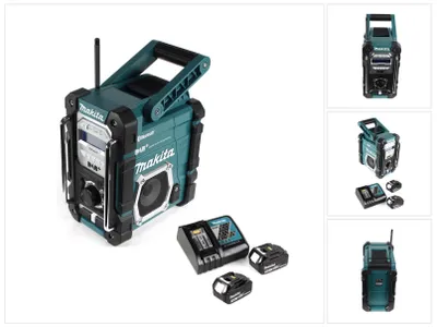 Image de Makita DMR 112 RF Radio de chantier sans fil 7,2 - 18V Bluetooth DAB+ + 2x 3,0Ah batterie + chargeur