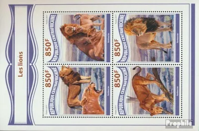 Produktbild von Briefmarken Zentralafrikanische Republik 2017 Mi 7405-7408 Kleinbogen (kompl. Ausgabe) postfrisch Löwen