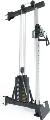 Produktbild von ATLETICA R8-Pro Pulley Kabelzug | Cable Pull mit 90 kg Steckgewicht | 2 Griffen, Fußstütze, Band Pegs | 34-fach verstellbar