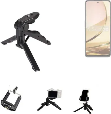 Produktbild von K-S-Trade Stativ Tisch-Ständer Dreibein Handy-Stativ Ständer kompatibel mit Nubia Focus Pro 5G Mini-Stativ Smartphone Tripod Handy-Stativ aus