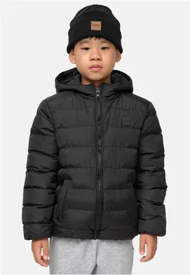 Produktbild von Urban Classics Herren Boys Basic Bubble Jacket Black/Black/Black, 158/164