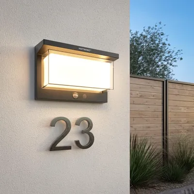 Image de HOFTRONIC - Applique murale solaire LED 1000 lm 2700 K IP65 Noir
