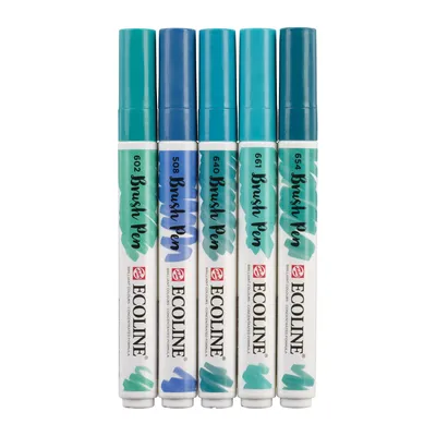 Obrázok produktu pre Talens 11509909, 5 kusov, Modrá, Zelená, Modrá, Zelená, Kolo, atrament s vodným základom, Blistr