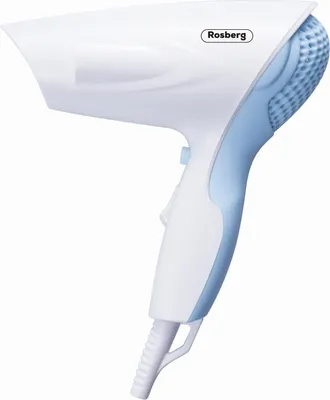 Obrázek produktu pro Fén na vlasy Rosberg R51100P, 1200 W, 2 rychlosti, stejnosměrný motor, studený proud, bílá/modrá