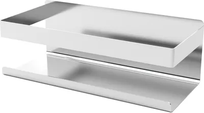Produktbild von Intirilife selbstklebendes Duschregal in Silber - 23 x 10,5 x 8 cm - Duschablage ohne Bohren, Shampoohalterung Duschkorb Wandmontage Badezubehörkorb - rostfrei, Edelstahl Regal für Bad und Küche