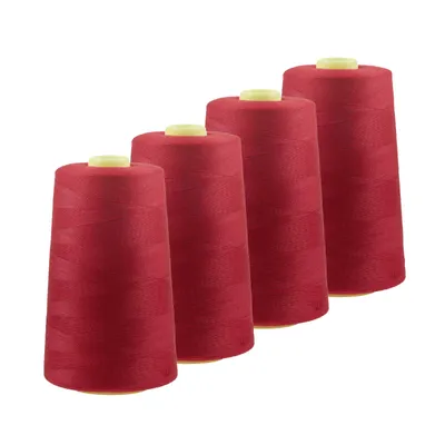Produktbild von 4 x 4572m Qualitäts Overlock-Garn Overlock-Nähgarn Farben 541 bis 580, Farbe:A573 orientrot
