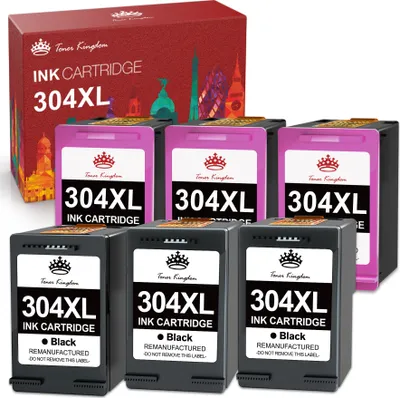 Produktbild von 6er-Pack (3Schwarz, 3Farbe) 304XL TINTEPATRONEN für HP 304 304 XL Envy 5030 5032 5010 5000 Deskjet 3750 3730 3700 3760 2630 3720