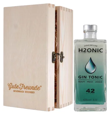 Produktbild von Hartingowe H2ONIC Gin mit Geschenk-Holzkiste