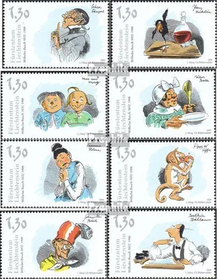 Produktbild von Briefmarken Liechtenstein 2008 Mi 1490-1497 (kompl.Ausg.) postfrisch Wilhelm Busch