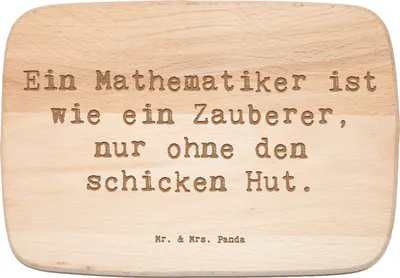 Produktbild von Mr. & Mrs. Panda Frühstücksbrettchen Spruch Mathematiker Magie - Transparent - Geschenk, Schneidebrett, handgefertigte Geschenke, Disziplin, brotbrett, Holzbrettchen