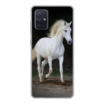 Produktbild von MuchoWow® Handyhülle Schutzhülle Hülle für Samsung Galaxy A51 Pferde - Sand - Dunkel Silikon Softcase Handy Hülle - Schutzabdeckung
