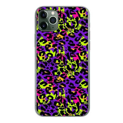 Produktbild von MuchoWow® Handyhülle Schutzhülle Hülle für iPhone 11 Pro Max Tiermuster - Regenbogen - Neon Silikon Softcase Handy Hülle - Schutz