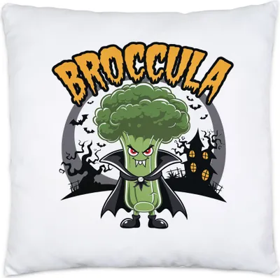 Produktbild von Broccula Brokkolimotiv Kissen Geschenkidee Halloween Vampir Gemüse