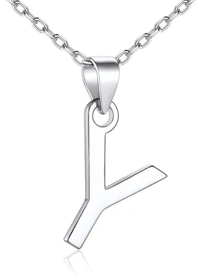 Productafbeelding van Zilveren ketting met initiaal hanger (925 zilver), model sleutelbeen, met de letter Y, voor dames