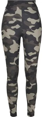 Zdjęcie produktu dla Dámské leginy Urban Classics Ladies High Waist Camo Tech Leggings ciemny kamuflaż - M