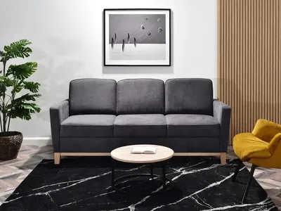 Zdjęcie produktu dla Sofa rozkładana NOHEMA - grafit / dąb