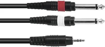 Produktbild von OMNITRONIC Adapterkabel 3,5 Klinke/2xKlinke 3m sw