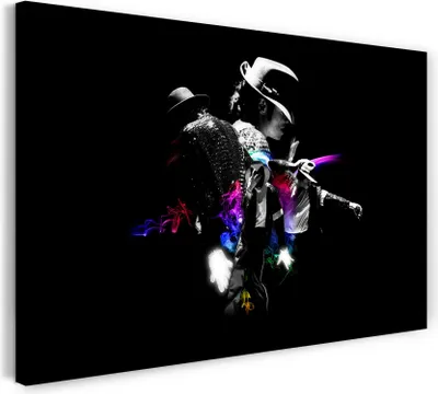 Produktbild von Leinwandbild (120x80cm): Michael Jackson Pop-Legende Kult-Grafik Musik-Star King, echter Holz-Keilrahmen inkl. Aufhänger, handgefertigt in Deutschland