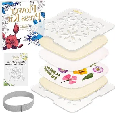 Produktbild von Famanu Blumenpresse Magnetron - Blumen schnell trocknen - DIY Kunst und Blumen Konservierung Kit - 16x16 cm