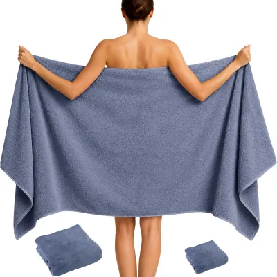 Produktbild von XXL Badetuch Saunahandtuch - 100% Baumwolle - Anthrazit Grau 100x200cm