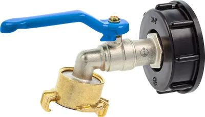 Produktbild von tecuro Kugelauslaufventil mit Schnellkupplung und IBC Adapter Grobgewinde S60 x 6