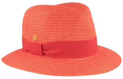 Mayser leichter sommerlicher Bortenhut-Traveller Nane in rot