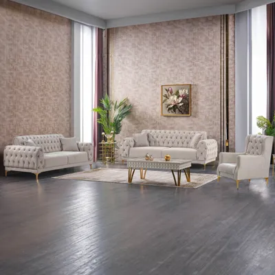 Produktbild von Couchgarnitur "Halys" Set 3 + 2 + 1 Beige