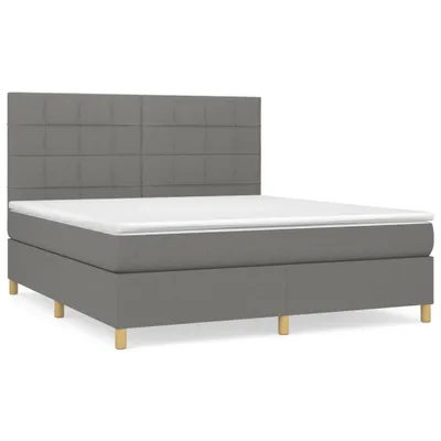 Produktbild von vidaXL Boxspringbett mit Matratze Dunkelgrau 160x200 cm Stoff