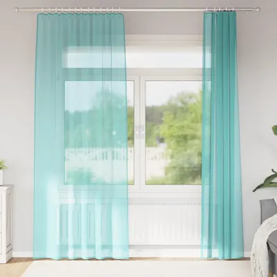 Produktbild von Möbel Voile Vorhänge mit Schlaufen 2 Stk. Türkis 140x225 cm - Gardinen & Vorhänge &22675