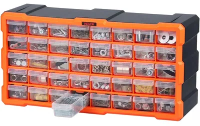 Produktbild von VEVOR Kleinteilemagazin mit 40 Schubladen, PP-Sortimentskasten für Wandmontage G