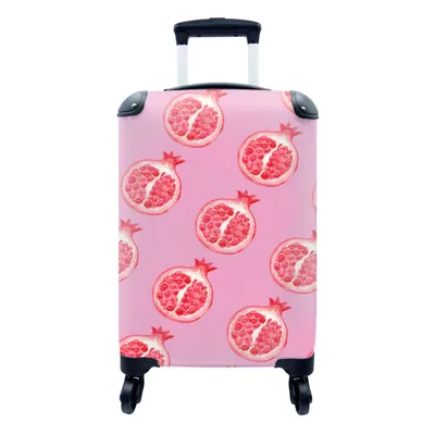 Produktbild von MuchoWow® Koffer Handgepäck Trolley Rollkoffer Kleine Reisekoffer mit 4 Rollen - Obst - Aquarell - Rosa - Cabin Size < 55x40x23 cm & 55x40x20 cm - Fotokoffer - Kabinenkoffer - Boardgepäck - Reise-Box - Reisekoffer - Reisegepäck - Koffer mit Bild - Trolley für Kinder