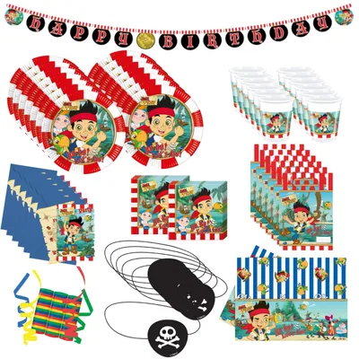 Produktbild von 81-tlg Captain Jake und die Nimmerland Piraten Party Set für Kindergeburtstag