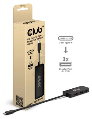Produktbild von CLUB3D USB-C® to Triple DisplayPort™ MST Hub 4K60Hz