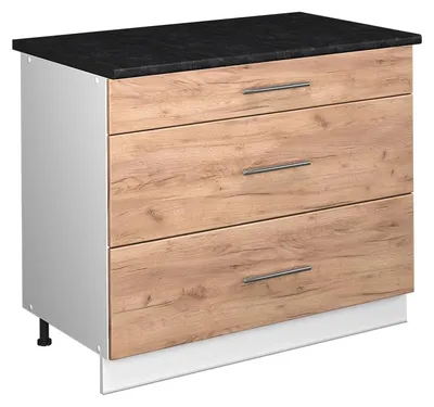 Zdjęcie produktu dla Szafka dolna Vicco Fame-Line Dąb goldkraft/Biały 100 cm, BP Antracyt, Model 61988