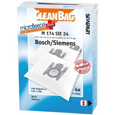 Immagine prodotto di Cleanbag 4 sacchetti per aspirapolvere M174SIE24 per Bosch / Siemens tipo GXXL