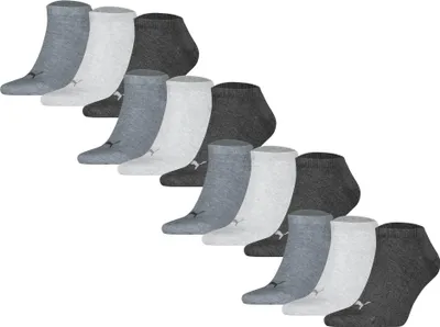 Produktbild von PUMA Uni Sneakersocken, 12er Pack - Sneaker Plain 12P, Logo, einfarbig Grau 39-42