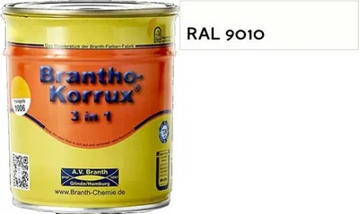 Produktbild von Brantho Korrux "3in1" Rostschutzfarbe 750ml RAL 9010 reinweiß