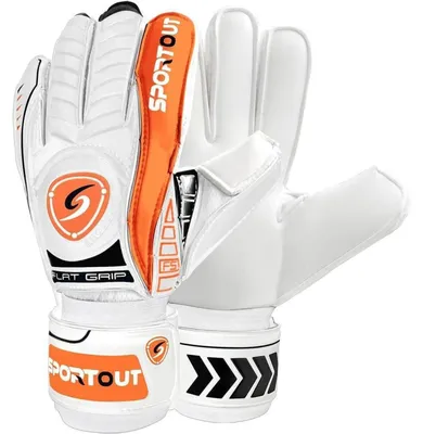 Productafbeelding van Keepershandschoenen met Fingersave-bescherming, 4 mm latex, oranje, maat 5