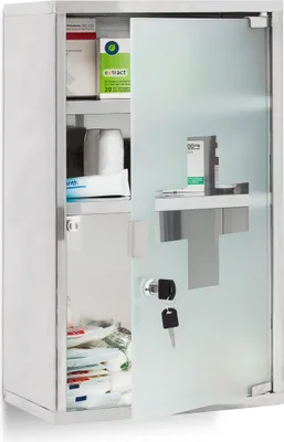 Zdjęcie produktu dla relaxdays 10019093_0 relaxdays Medizinschrank EMERGENCY XL ohne Norm silber