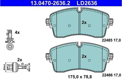 Produktbild von ATE Bremsbeläge Satz Vorne für LAND ROVER Range Rover Evoque (L538) 13.0470-2636.2
