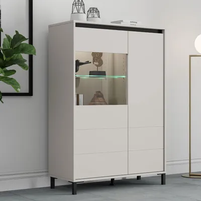 Produktbild von Vignate - Kommode, 93x40x135h cm Cremeweiß, 4 Regale