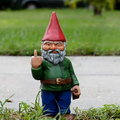 Image de Figurine de nain de jardin de 15 cm, nain décoratif « Va-t'en », décoration de jardin amusante pour l'intérieur et l'extérieur.