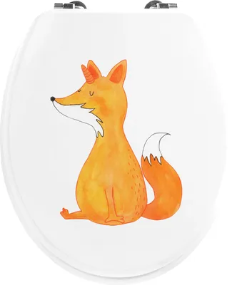 Produktbild von Mr. & Mrs. Panda klo deckel Einhorn Wunsch - Weiß - Geschenk, Füchse, Unicorns, Fuchshörnchen, WC Sitz, Toilettenbrille, WC-Sitz, Einhörner, Fuchs, Toilettendeckel