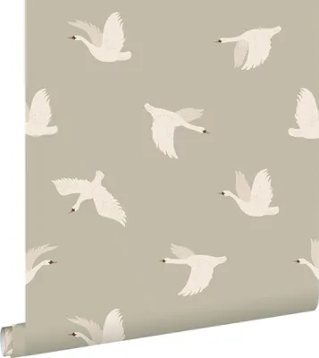 Produktbild von ESTAhome Tapete Schwäne Grün 50 x 900 cm