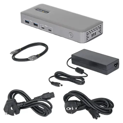 Zdjęcie produktu dla StarTech.com 201UE-USBC-DOCK, Przewodowa, USB 3.2 Gen 2 (3.1 Gen 2) Type-C, 100 W, 10,100,1000 Mbit/s, Szary, 10 Gbit/s