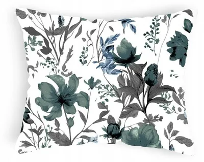 Produktbild von Designpremium Hibiskus Kissenbezug Grün 40x60 cm