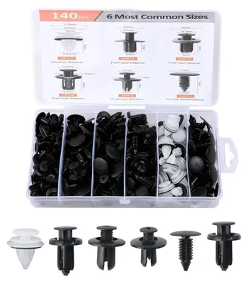 Productafbeelding van Kinderwagenaanhanger, 140 stuks autoplastnieten, autoplastclips, 6 soorten autobevestigingsclips, autodecoratie, sorteerset, geschikt
