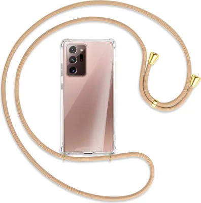 Produktbild von Handykette Backcover-Schutzhülle mit Band (Metall goldfarben) für Samsung Galaxy Note20 Ultra 4G,5G (N985,N986) - beige